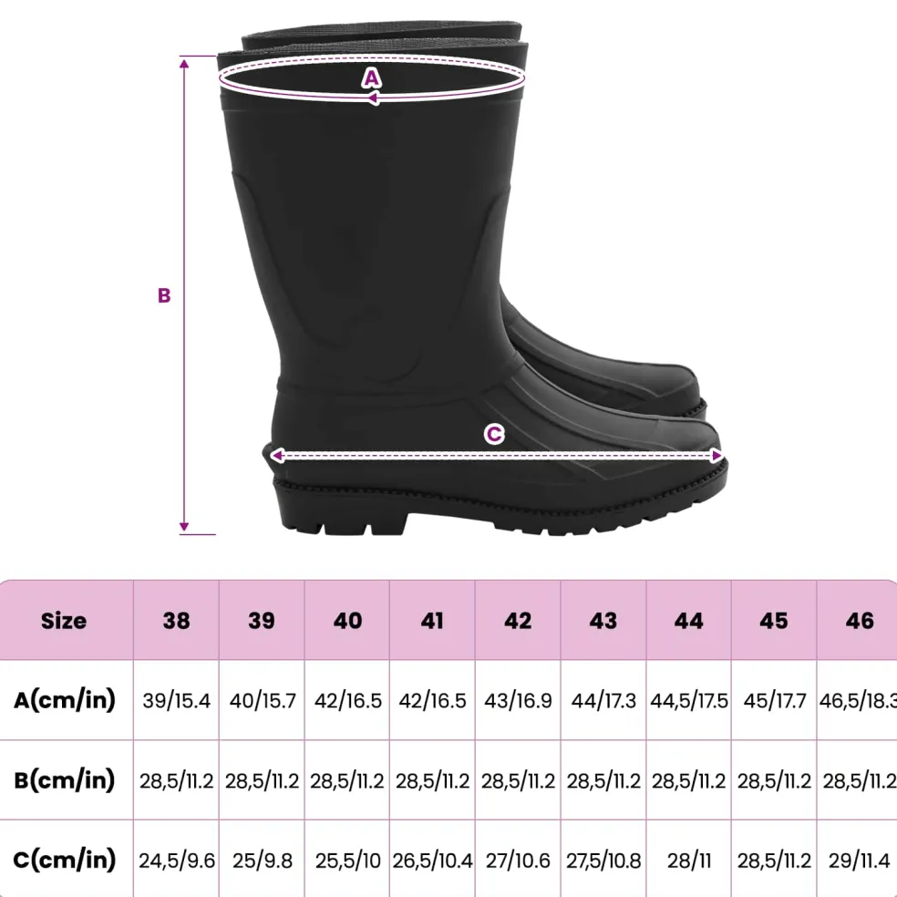 vidaXL Regenlaarzen PVC Maat 38 Zwart