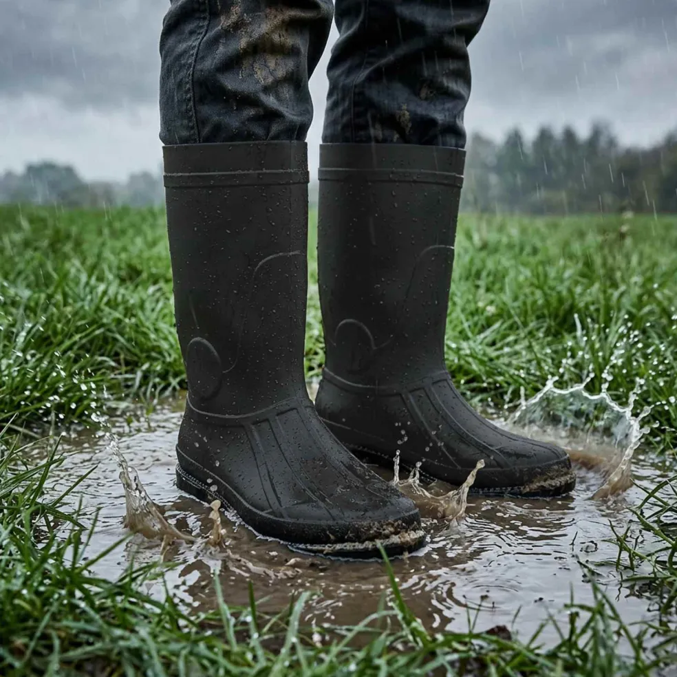 vidaXL Regenlaarzen PVC Maat 38 Zwart