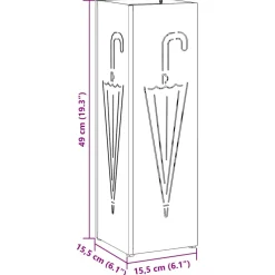 vidaXL Regen paraplu standaard Wit 15,5 x 15,5 x 49 cm Staal