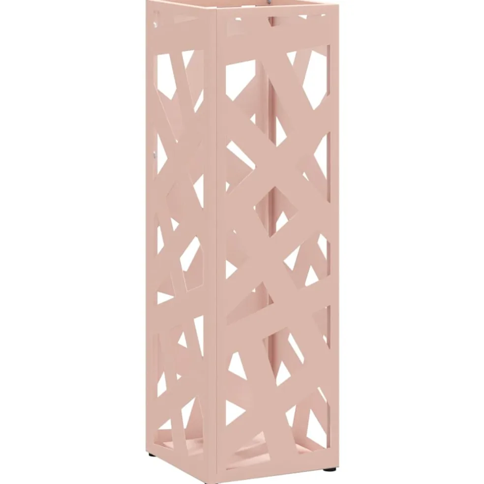 vidaXL Regen paraplu standaard Roze 15,5 x 15,5 x 49 cm Staal