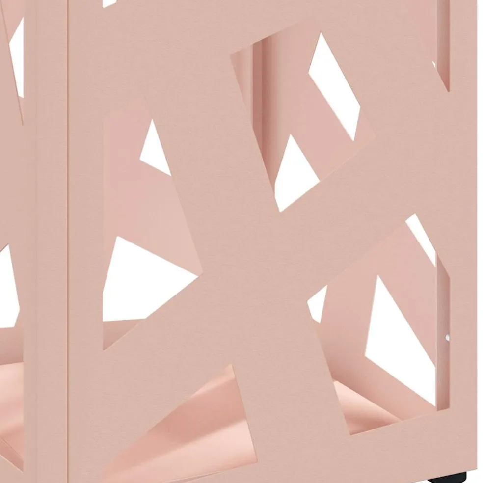 vidaXL Regen paraplu standaard Roze 15,5 x 15,5 x 49 cm Staal