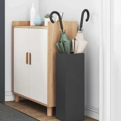 vidaXL Regen paraplu standaard Zwart 15,5 x 15,5 x 49 cm Staal