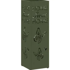 vidaXL Regen paraplu standaard Olijfgroen 15,5 x 15,5 x 49 cm Staal