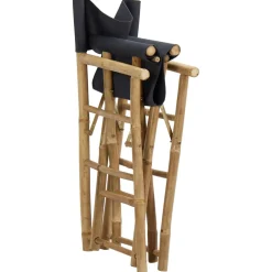 vidaXL Regisseursstoelen 2 st inklapbaar donkergrijs bamboe en stof