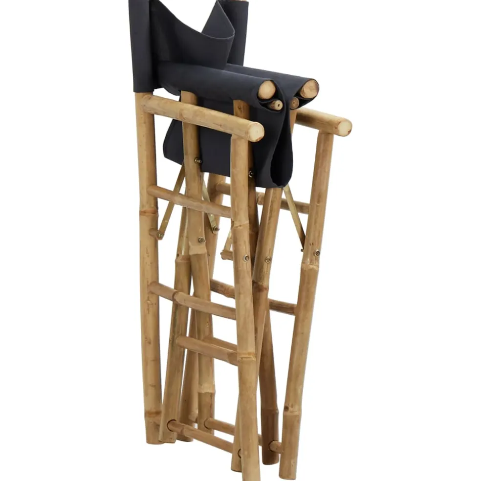 vidaXL Regisseursstoelen 2 st inklapbaar donkergrijs bamboe en stof