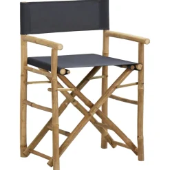 vidaXL Regisseursstoelen 2 st inklapbaar donkergrijs bamboe en stof
