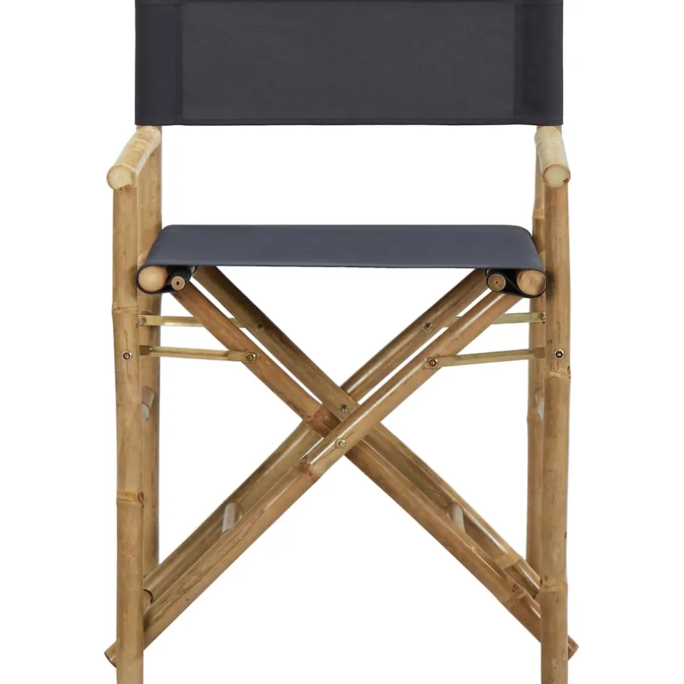 vidaXL Regisseursstoelen 2 st inklapbaar donkergrijs bamboe en stof