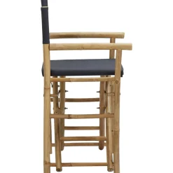 vidaXL Regisseursstoelen 2 st inklapbaar donkergrijs bamboe en stof