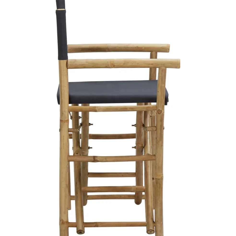 vidaXL Regisseursstoelen 2 st inklapbaar donkergrijs bamboe en stof