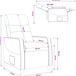 vidaXL Relaxfauteuil Blauw Stof
