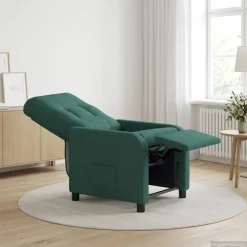 vidaXL Relaxfauteuil Donkergroen Stof
