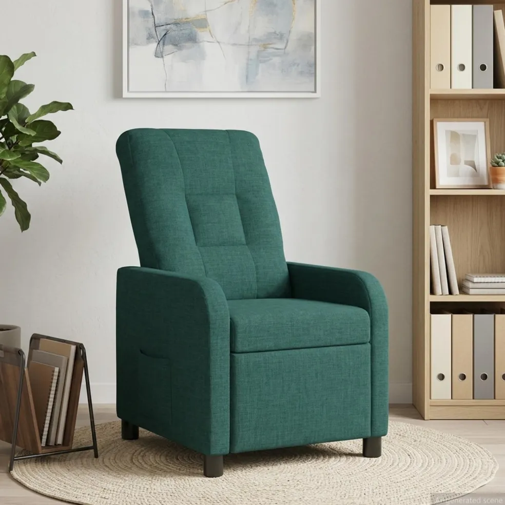 vidaXL Relaxfauteuil Donkergroen Stof