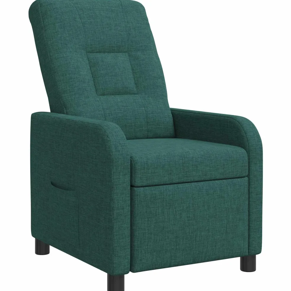vidaXL Relaxfauteuil Donkergroen Stof