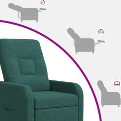 vidaXL Relaxfauteuil Donkergroen Stof