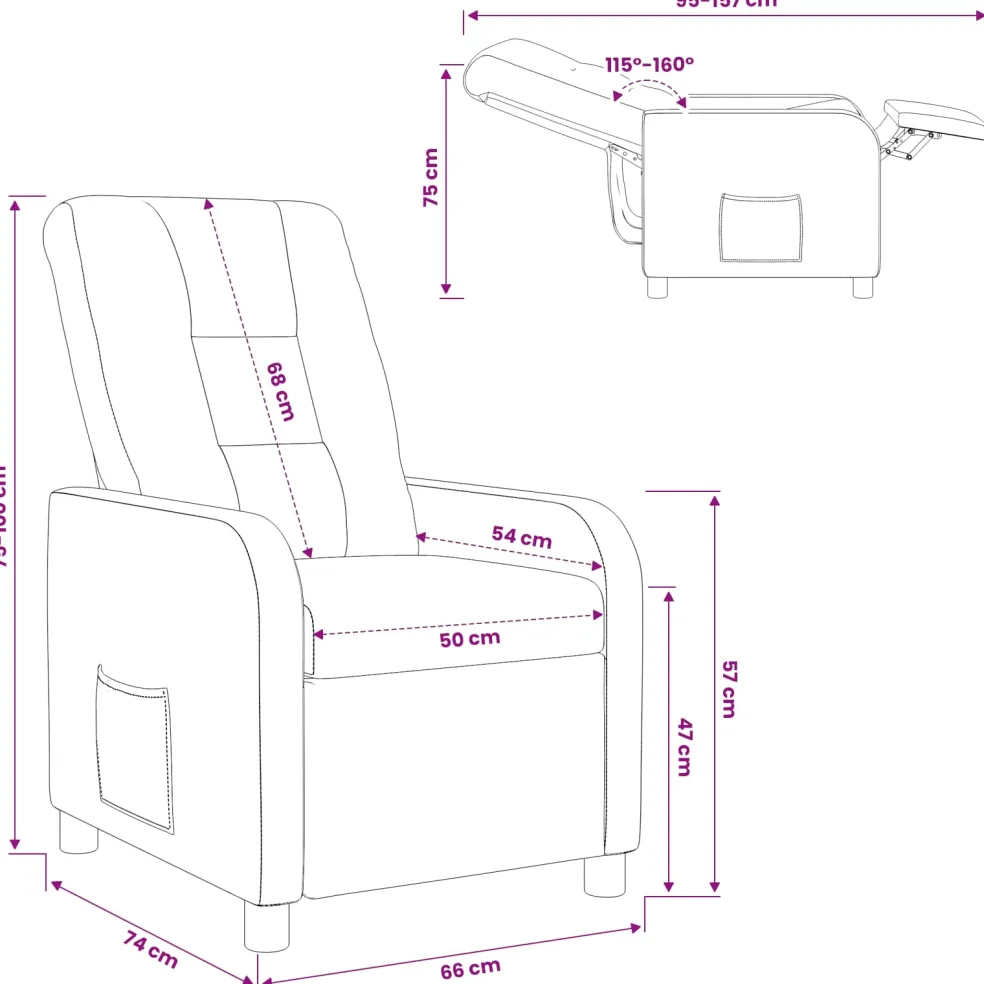 vidaXL Relaxfauteuil Donkergroen Stof