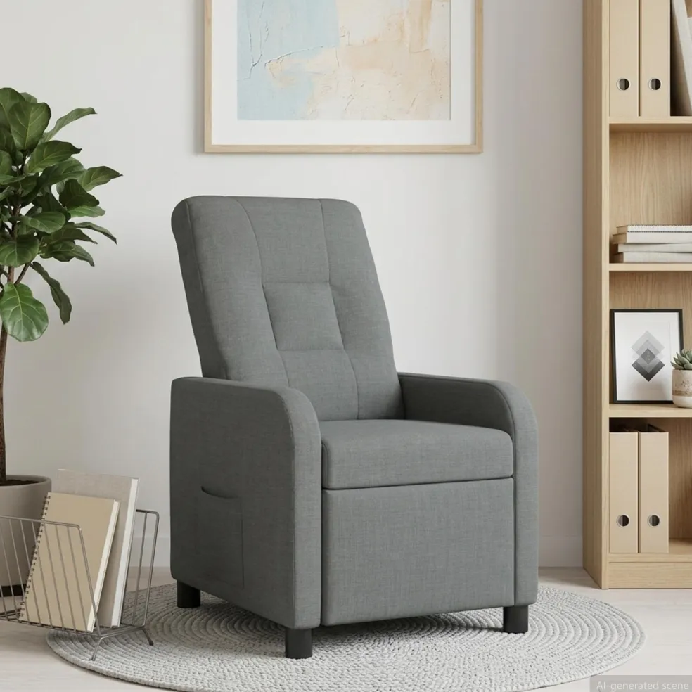 vidaXL Relaxfauteuil Donkergrijs Stof