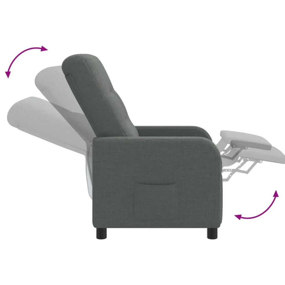 vidaXL Relaxfauteuil Donkergrijs Stof