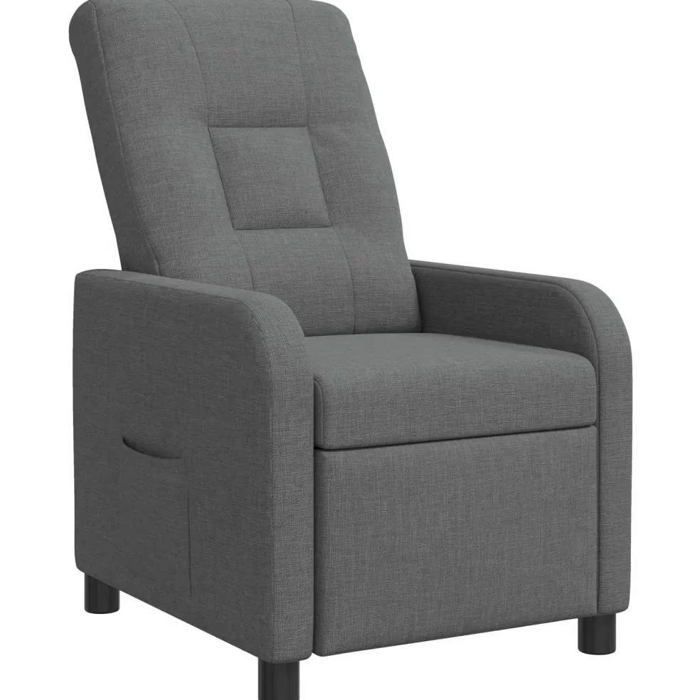 vidaXL Relaxfauteuil Donkergrijs Stof