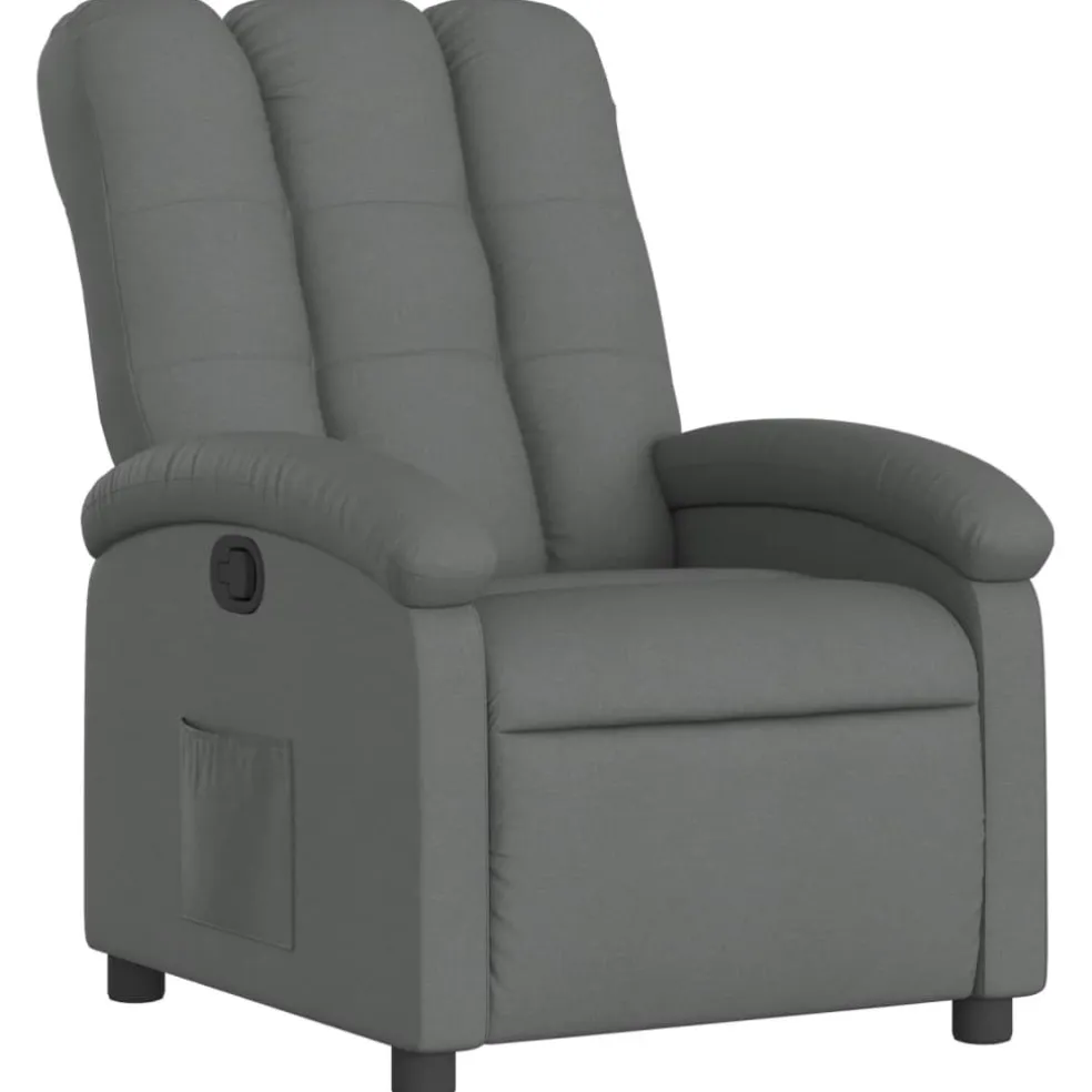 vidaXL Relaxfauteuil Donkergrijze Stof