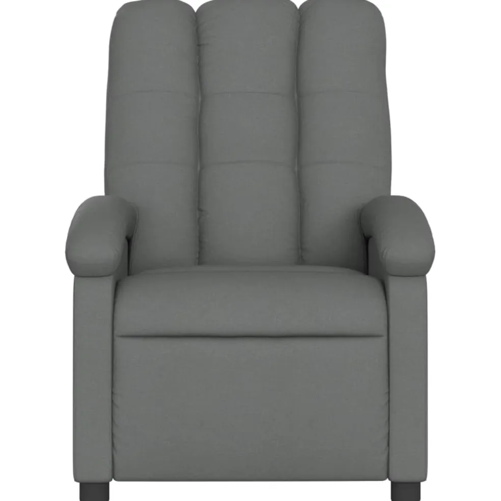vidaXL Relaxfauteuil Donkergrijze Stof