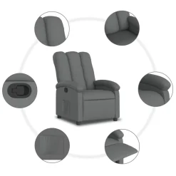 vidaXL Relaxfauteuil Donkergrijze Stof