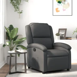 vidaXL Relaxfauteuil Grijs Echt Leer