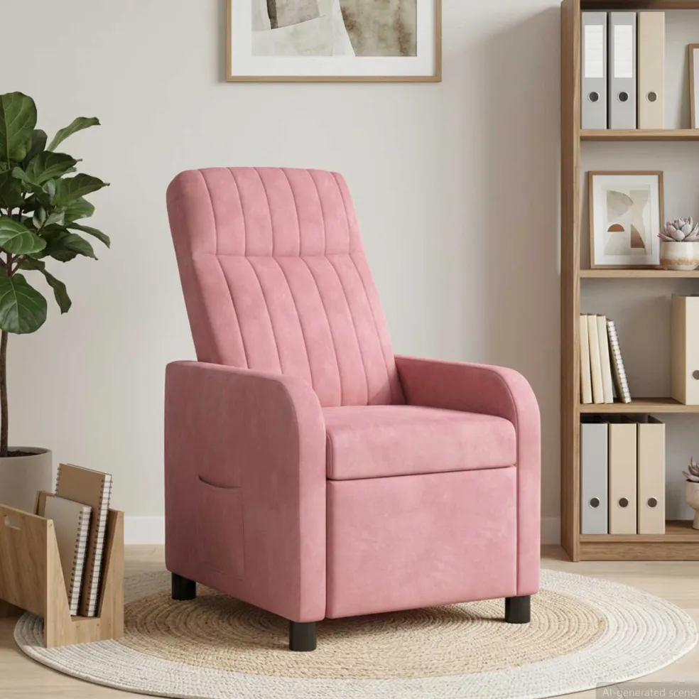 vidaXL Relaxfauteuil Roze fluweel