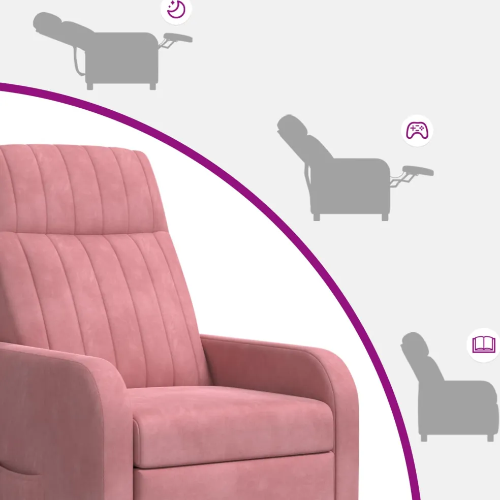 vidaXL Relaxfauteuil Roze fluweel