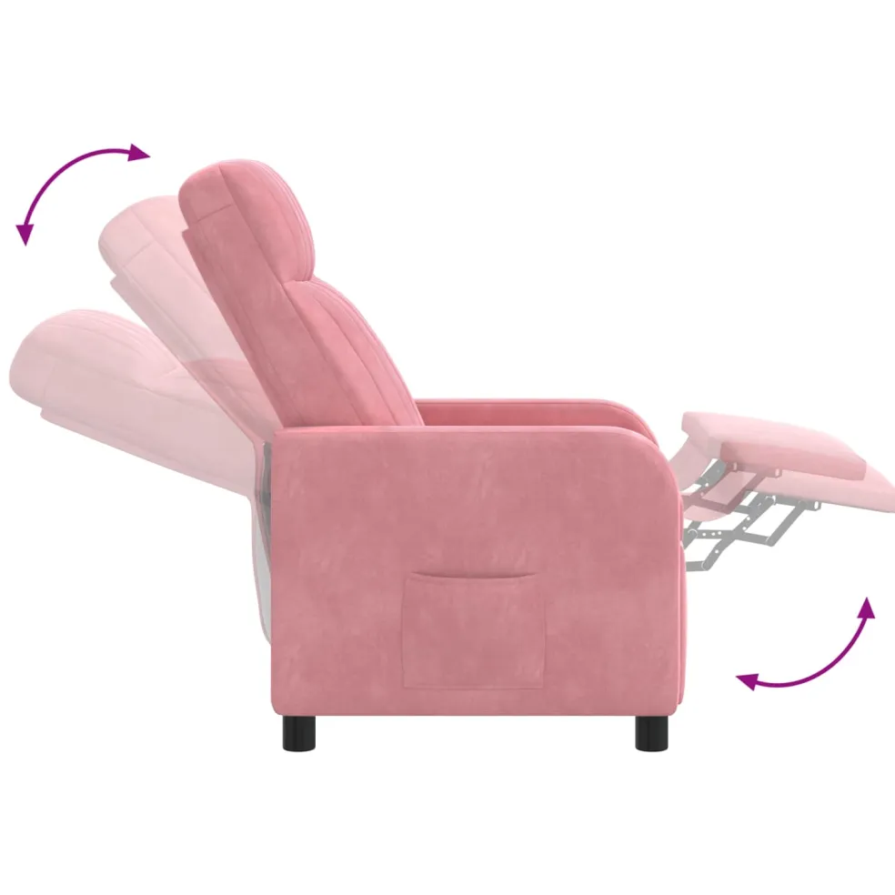 vidaXL Relaxfauteuil Roze fluweel