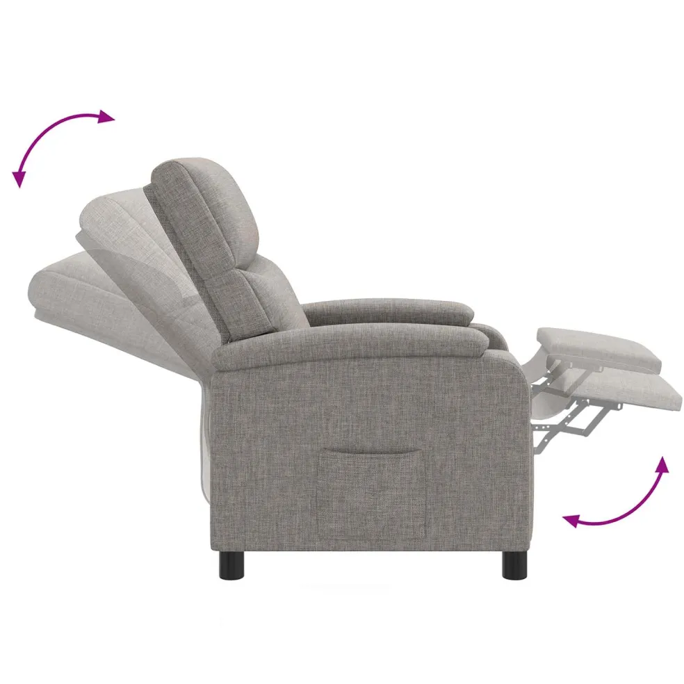 vidaXL Relaxfauteuil Taupe Stof
