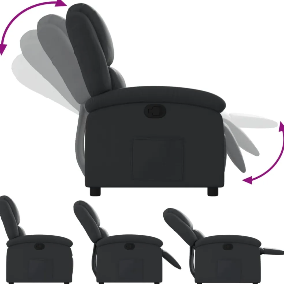 vidaXL Relaxfauteuil Zwart Echt Leer