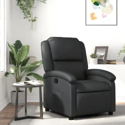 vidaXL Relaxfauteuil Zwart Echt Leer