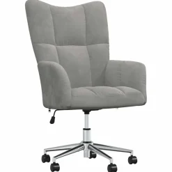 vidaXL Relaxstoel fluweel lichtgrijs