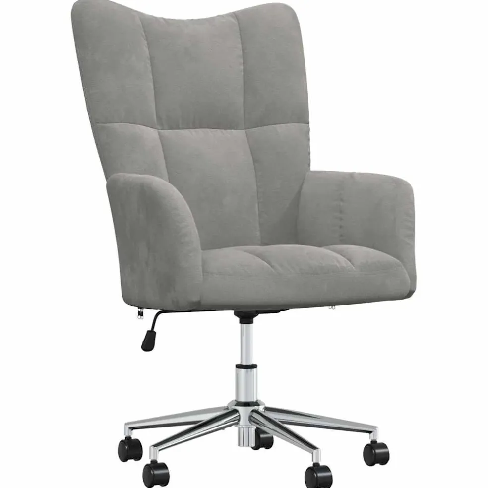vidaXL Relaxstoel fluweel lichtgrijs