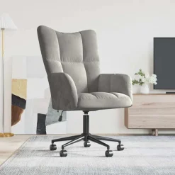 vidaXL Relaxstoel fluweel lichtgrijs