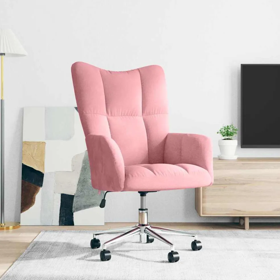 vidaXL Relaxstoel fluweel roze