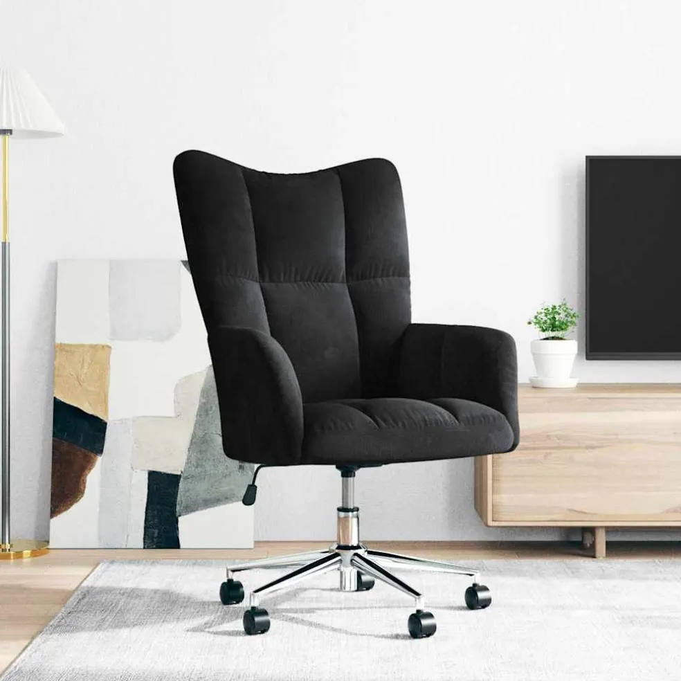 vidaXL Relaxstoel fluweel zwart