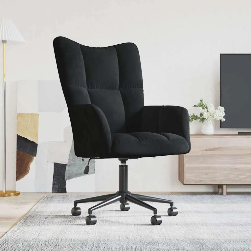 vidaXL Relaxstoel fluweel zwart