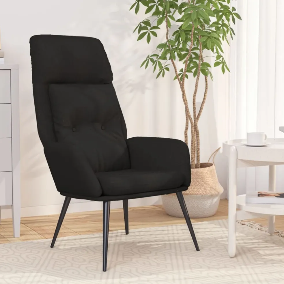 vidaXL Relaxstoel kunstsuède zwart