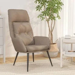 vidaXL Relaxstoel kunstsuède taupe