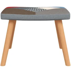 vidaXL Relaxstoel met voetenbank patchwork stof