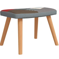 vidaXL Relaxstoel met voetenbank patchwork stof