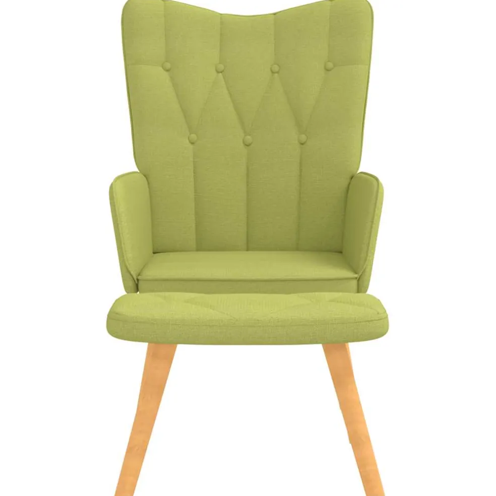 vidaXL Relaxstoel met voetenbank stof groen
