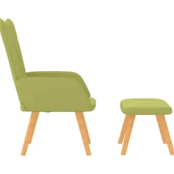vidaXL Relaxstoel met voetenbank stof groen