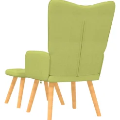 vidaXL Relaxstoel met voetenbank stof groen
