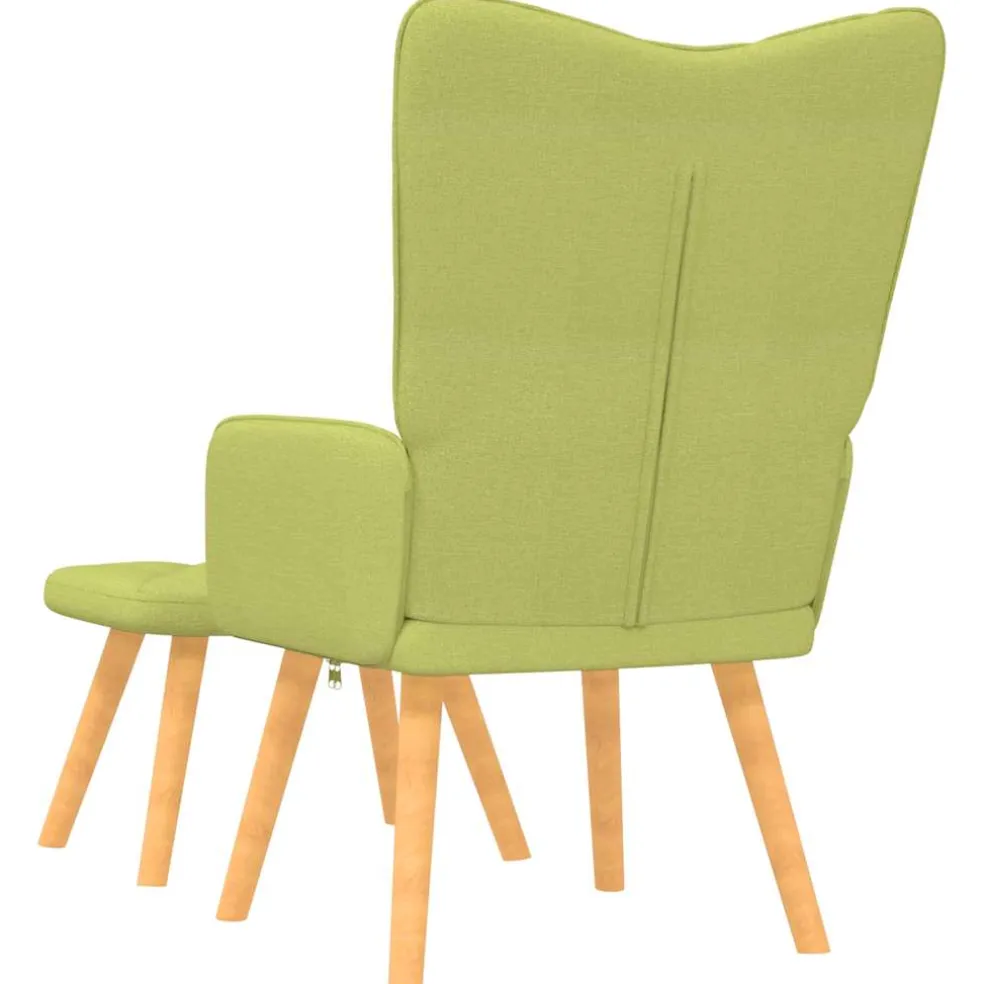vidaXL Relaxstoel met voetenbank stof groen