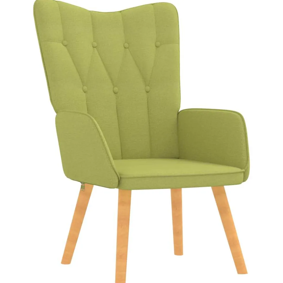 vidaXL Relaxstoel met voetenbank stof groen