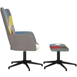 vidaXL Relaxstoel met voetenbank patchwork stof