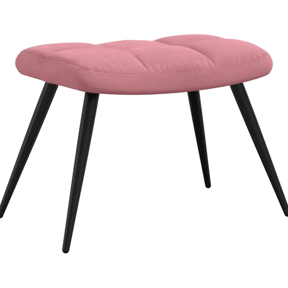 vidaXL Relaxstoel met voetenbank fluweel roze