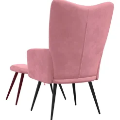 vidaXL Relaxstoel met voetenbank fluweel roze